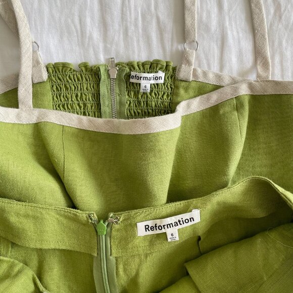 Reformation Elena Two Piece Linen Set (sz 6) - Picture 9 of 12